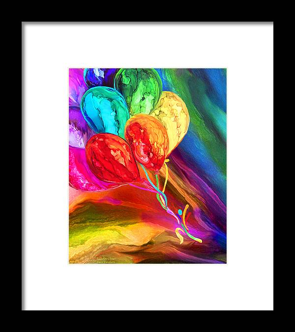 Carol Cavalaris Framed Print featuring the mixed media Rainbow Chaser by Carol Cavalaris