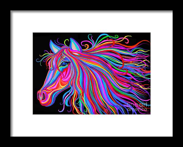 Horse Framed Print featuring the painting Rainbow Horse by Nick Gustafson