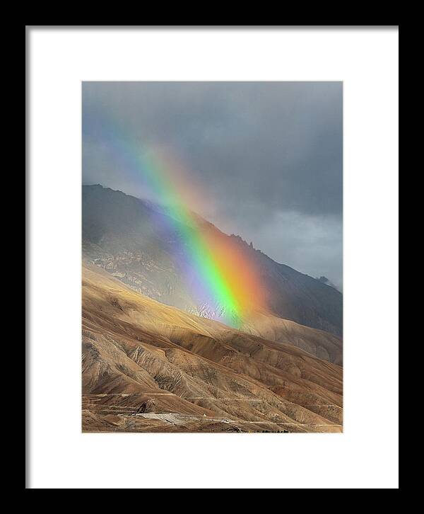 Rainbow Framed Print featuring the photograph Rainbow, Kaza, 2008 by Hitendra SINKAR