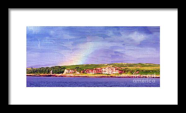 British Isles Framed Print featuring the photograph Rainbow on the Coast by Judi Bagwell