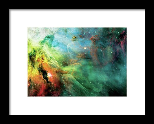Nebula Framed Print featuring the photograph Rainbow Orion Nebula by Jennifer Rondinelli Reilly - Fine Art Photography