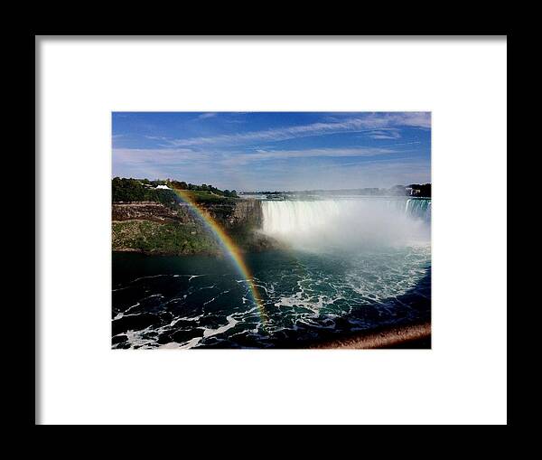 Rainbow Framed Print featuring the photograph Rainbow over Horseshoe Falls by Charlene Reinauer
