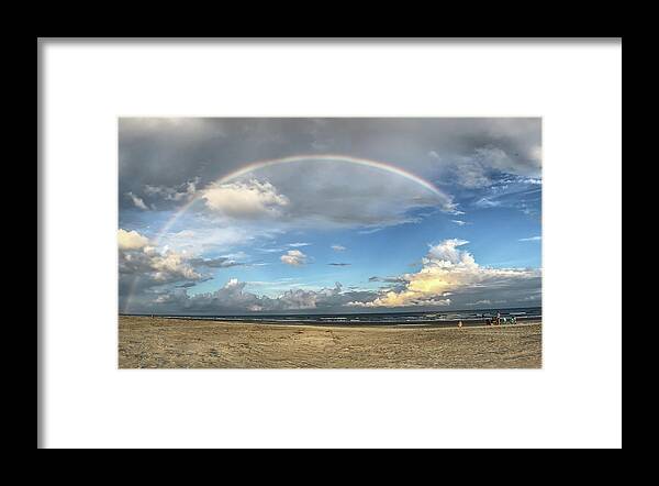 Rainbow Framed Print featuring the photograph Rainbow Over Ocean by Patricia Schaefer