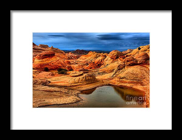 The Wave Framed Print featuring the photograph Rainbow Pool At Coyote Buttes by Adam Jewell