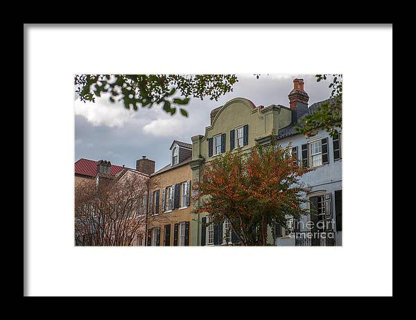 Charleston Framed Print featuring the photograph Rainbow Row Battery Homes in Charleston by Dale Powell