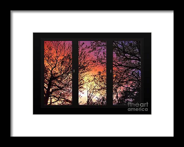 Photography Framed Print featuring the photograph Rainbow Sunset Through Your Window by Kaye Menner