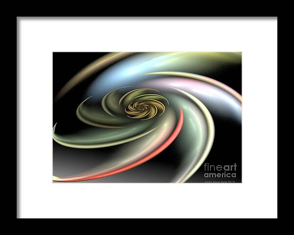 Digital Framed Print featuring the digital art Rainbow Swirl by Sandra Bauser