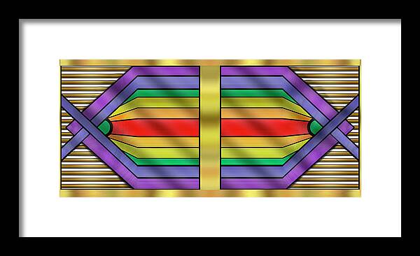 Art Deco Framed Print featuring the digital art Rainbow Wall Hanging Horizontal by Chuck Staley