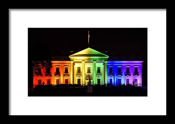 Gay Framed Print featuring the photograph Rainbow White House - Washington DC by Brendan Reals