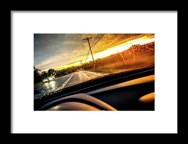 Rainy Drive Framed Print featuring the photograph Rainy Day In July II by David Sutton