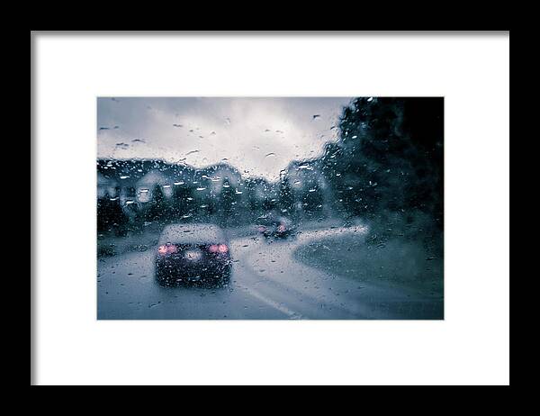 Rainy Drive Framed Print featuring the photograph Rainy Day In June by David Sutton