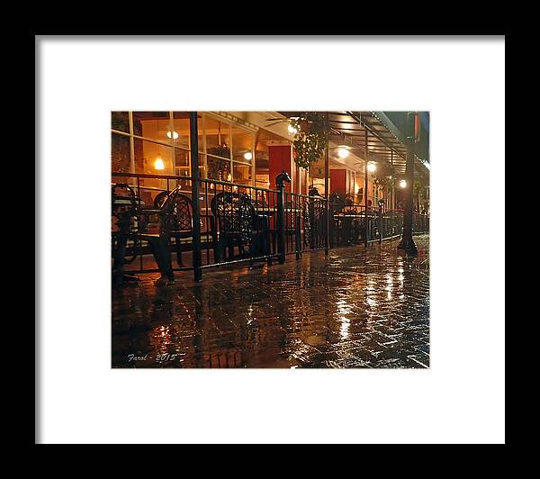 Rain Framed Print featuring the photograph Rainy Night in Gainesville by Farol Tomson