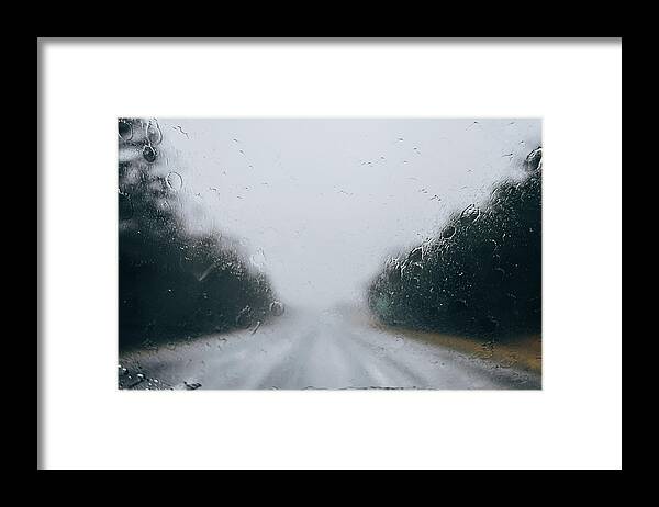  Framed Print featuring the photograph Rainy Road by Andrea Anderegg