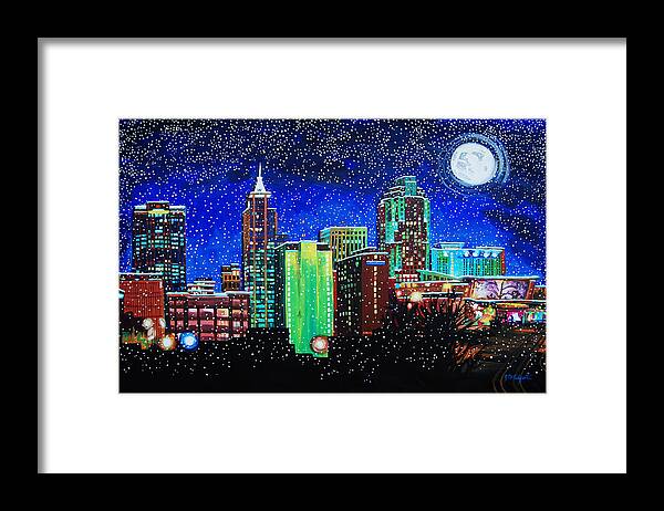 Raleigh Framed Print featuring the painting Raleigh in Winter by Tommy Midyette