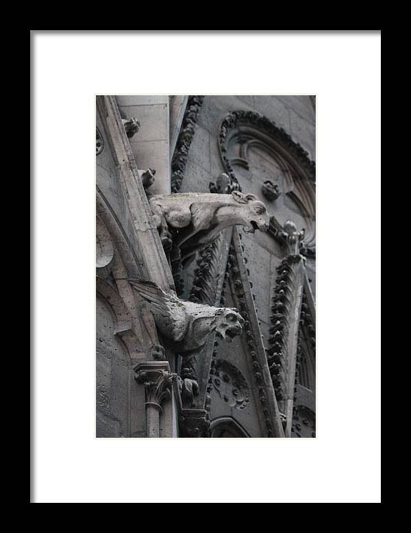 Ram Griffon Framed Print featuring the photograph Ram and Eagle Griffon Notre Dame by Christopher J Kirby