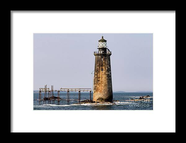 Ram Island Ledge Lighthouse Framed Print featuring the photograph Ram Island Ledge Lighthouse, Portland, Maine by Dawna Moore Photography