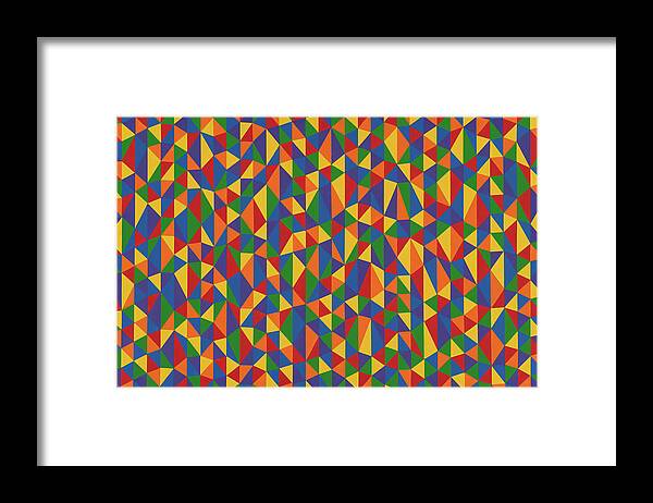 Abstract Framed Print featuring the painting Random Triangular Sinusoid by Janet Hansen