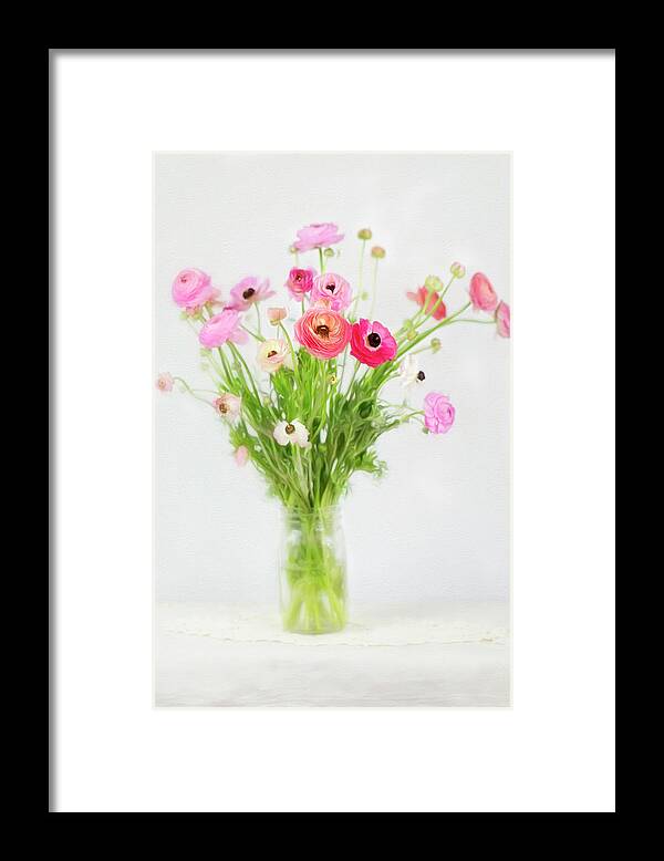 Painterly Framed Print featuring the photograph Ranunculus and Anemones Painterly by Susan Gary