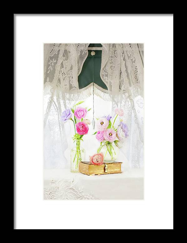 Ranunculus Framed Print featuring the photograph Ranunculus in Window by Susan Gary