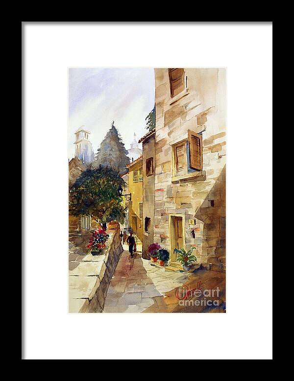 Agriturismo Framed Print featuring the painting Rapale by Gerald Miraldi