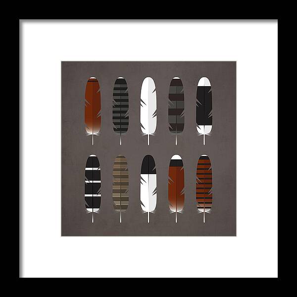 Raptors Framed Print featuring the digital art Raptor Feathers - Square by Peter Green