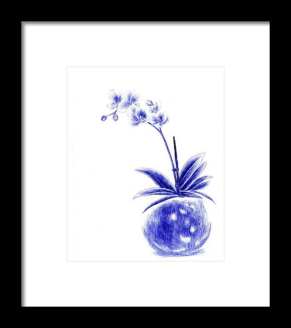 Blue Framed Print featuring the drawing Rare Beauty by Alice Chen