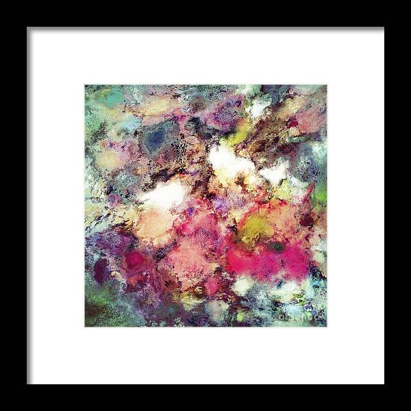 Abstract Framed Print featuring the digital art Raspberry rocks by Keith Mills