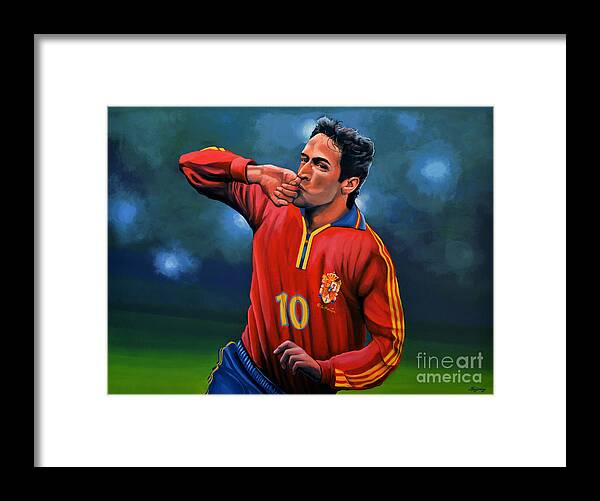 Raul Framed Print featuring the painting Raul Gonzalez Blanco by Paul Meijering