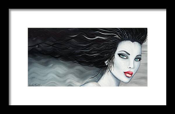 Hair Framed Print featuring the painting Raven by Daniel George
