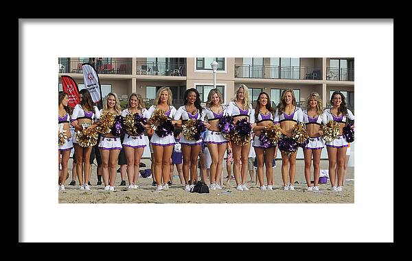 Baltimore Ravens Framed Print featuring the photograph Raven's Cheerleaders on the Beach by Robert Banach