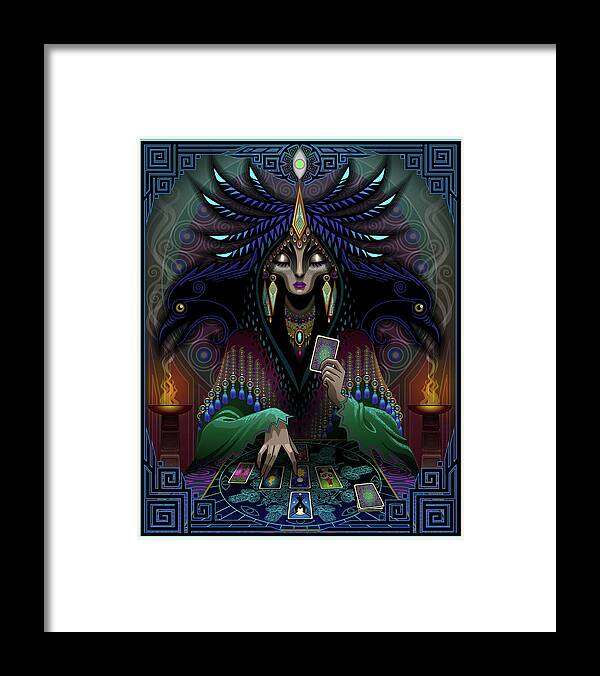 Oracle Framed Print featuring the digital art Raven's Warning by Cristina McAllister