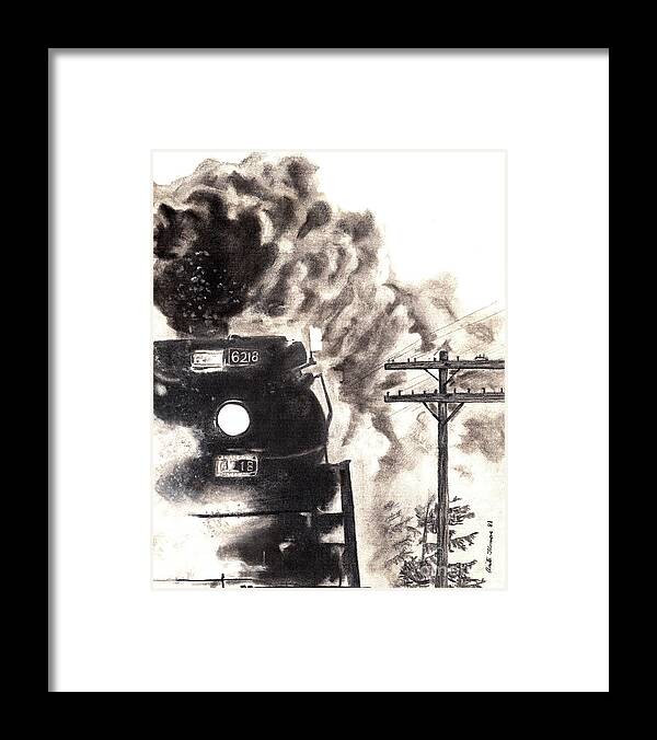 Train Framed Print featuring the painting Raw Energy by Anita Thomas