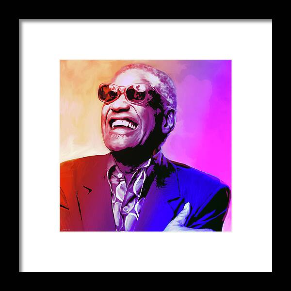 Ray Charles Framed Print featuring the painting Ray Charles by Greg Joens