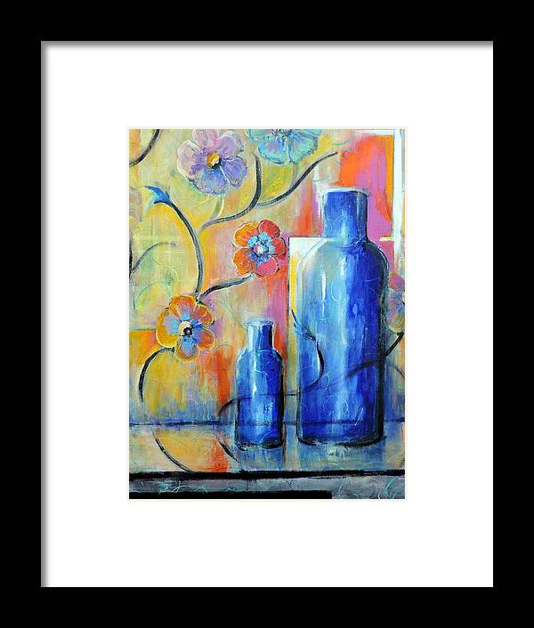 Still Life Framed Print featuring the painting Ray's Blue by Jodie Marie Anne Richardson Traugott     aka jm-ART