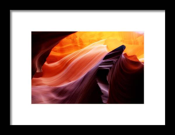 Antelope Canyon Framed Print featuring the photograph Reaching for the Sun by Jim McCain
