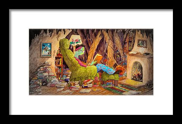 Reading Framed Print featuring the painting Reading is Magic pg 1 by Matt Konar