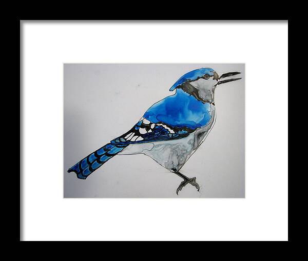 Birds Framed Print featuring the painting Ready Blue by Patricia Arroyo
