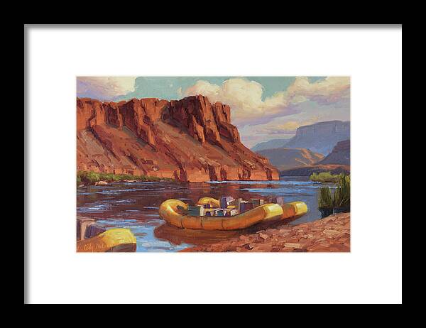Grand Canyon River Scenes Framed Print featuring the painting Ready to Launch by Cody DeLong