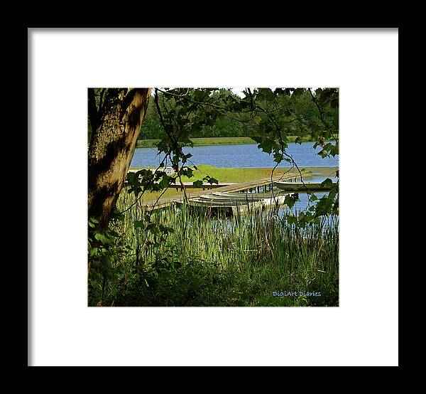 Boats Framed Print featuring the digital art Ready to Row with No One to Go by DigiArt Diaries by Vicky B Fuller