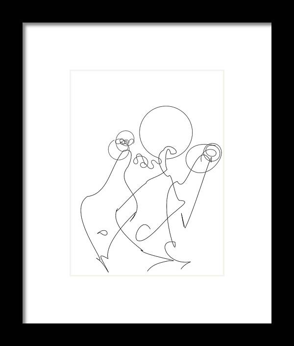 Three Framed Print featuring the digital art Really Loose Drawing 2 by Keshava Shukla