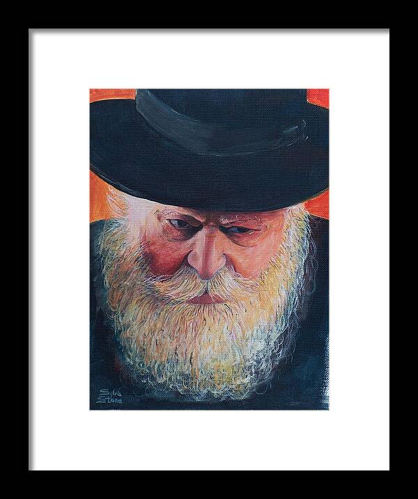 Rebbe Framed Print featuring the painting Rebbe by Sylvia Stone