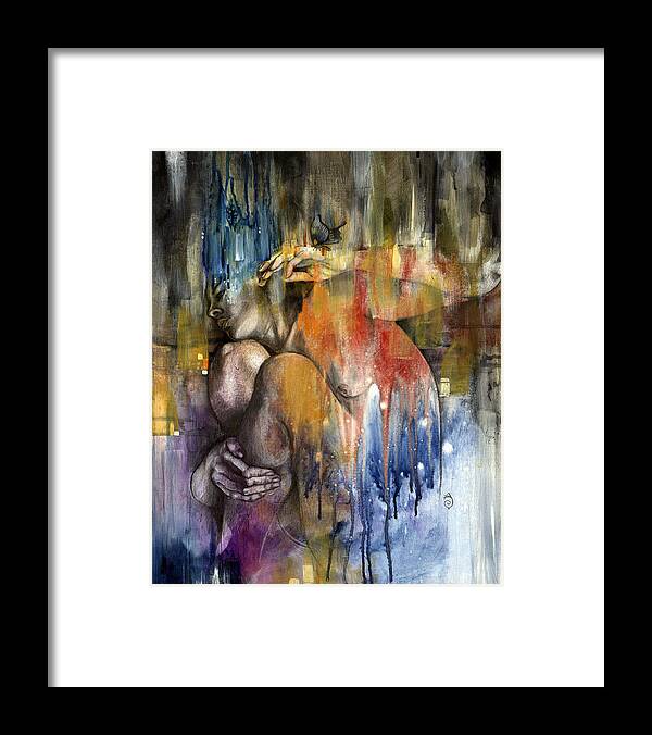 Abstract Framed Print featuring the painting Rebirth by Patricia Ariel