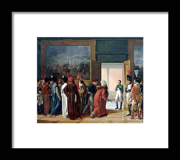 François-henri Mulard - Napoléon Framed Print featuring the painting Napoleon Receiving the Ambassador of Persia by MotionAge Designs