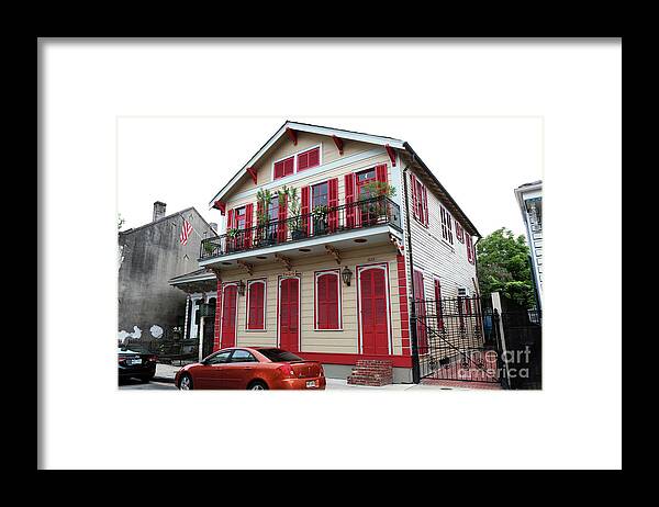 New Orleans Framed Print featuring the photograph Red and Tan House by Steven Spak