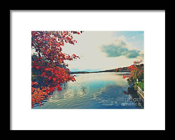 Featured Framed Print featuring the photograph Wertheim Red Autumn Lake by Stacie Siemsen