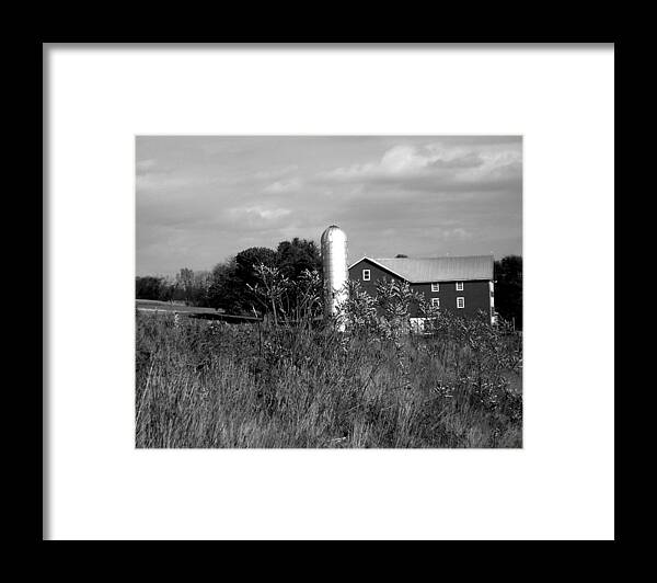 Barn Framed Print featuring the photograph Red Barn in Black and White by George Jones