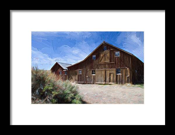 Bodie Hills Framed Print featuring the photograph Red Barn of Bodie by Lana Trussell