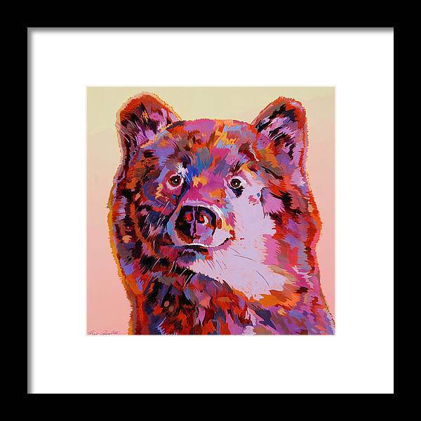Wildlife Framed Print featuring the painting Red Bear by Bob Coonts