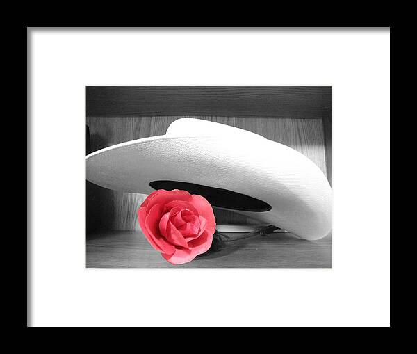 Hat Framed Print featuring the photograph Red Black and White by Chuck Shafer