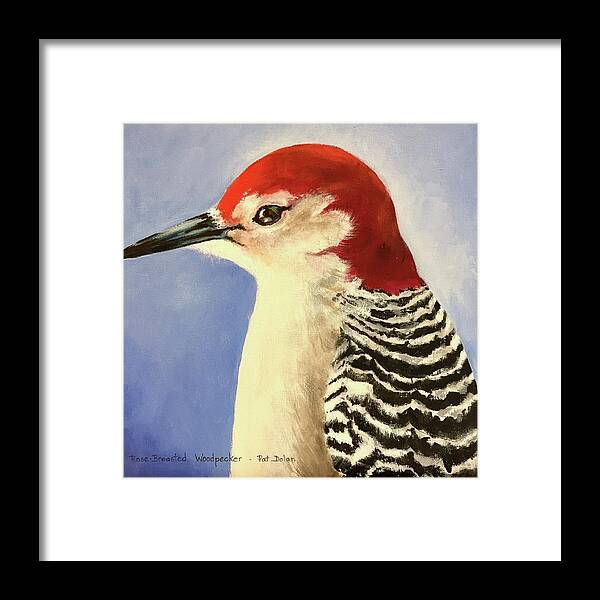 Red Breasted Woodpecker Framed Print featuring the painting Red Breasted Woodpecker two by Pat Dolan